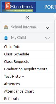 mystudent Documentation My Child Menu The mystudent Parent Portal is a tool designed to enhance parent s access to their child s education.