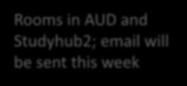 Rooms in AUD and Studyhub2; email will be sent this week Results earlier available Friday If your form