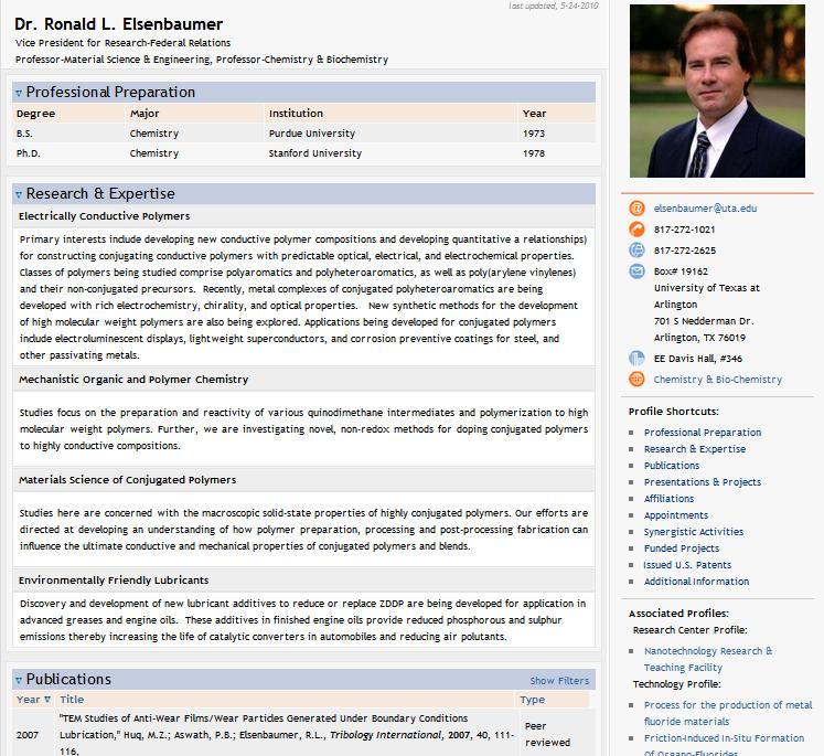 The Profile System (http://www.uta.edu/expertise).