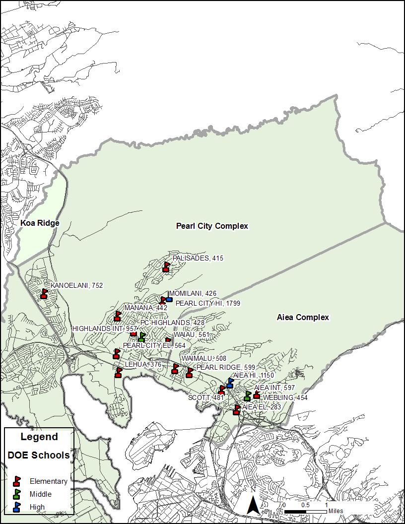 Figure 2 Map of the Koa Ridge Pearl City Aiea Portion of the Leeward