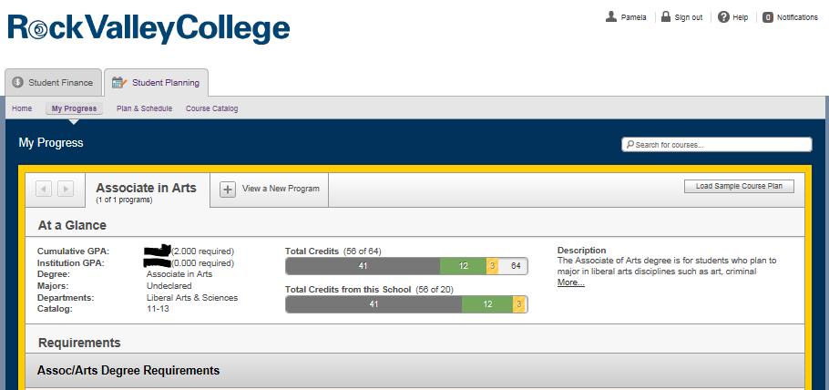 -If you want to change or look at a new program, click View A New Program (located next to your Degree/Program
