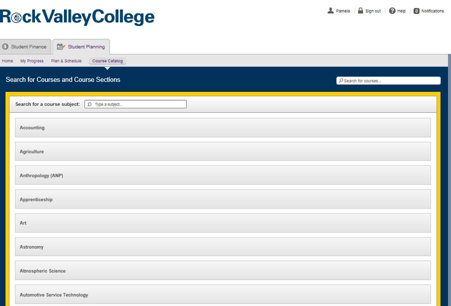 To add a course to your schedule you can go to the course catalog.