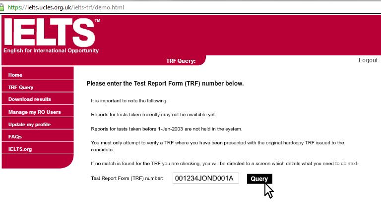 TRFVS Log into the TRF verification website using the email address with which your account has been