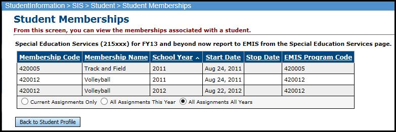 Add, Edit, Delete Student Memberships Add, edit, or delete memberships for the student in