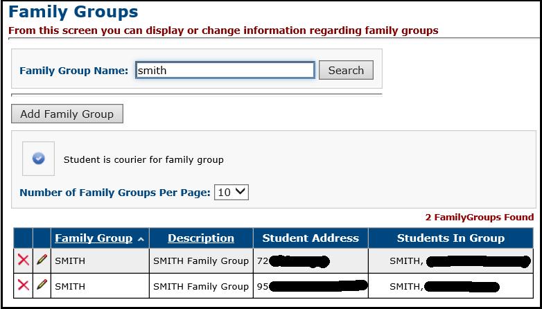 Enter or Update Family Groups