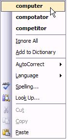 Microsoft Word: Exercise 5 Using Spelling Check This exercise will teach you how to use the computer to help you correct your spelling and grammar.