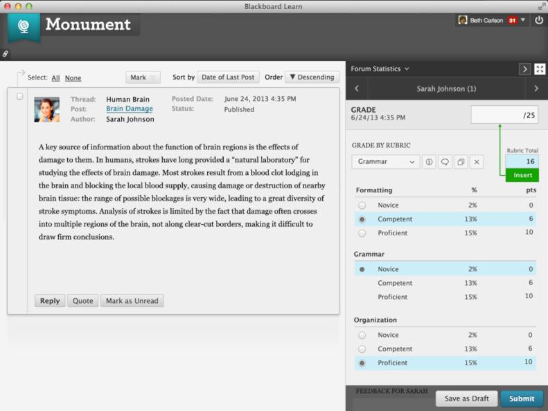 Second, we ve taken the new assignment grading sidebar design that we introduced and added it to all the other