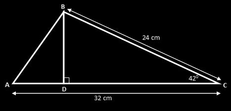 22 The diagram below shows a triangle ABC. (i) Work out the length of BD.