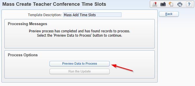 You will select Preview Data to Process.