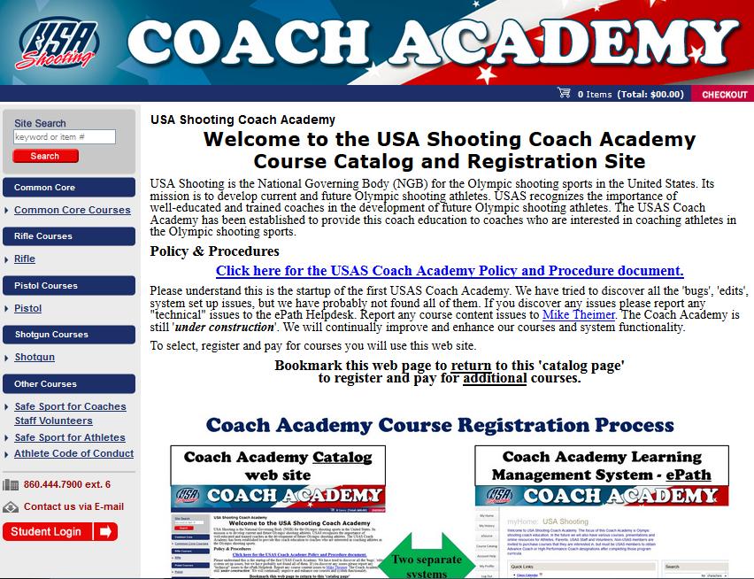 This will be explained in the following pages. The USA Shooting Coach Academy licensed epath Learning Management System (LMS) to deliver all online courses.