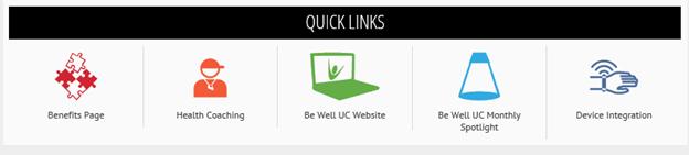 From here, you can also launch the Be Well UC Event Calendar to view, and sign-up for onsite wellness programming.