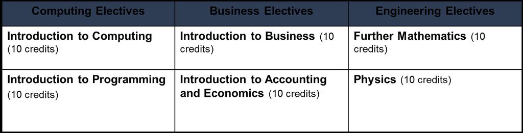 Engineering in Computer Science Accounting. Finance. Administration and Management. Marketing. International Business. Communications. Real Estate.