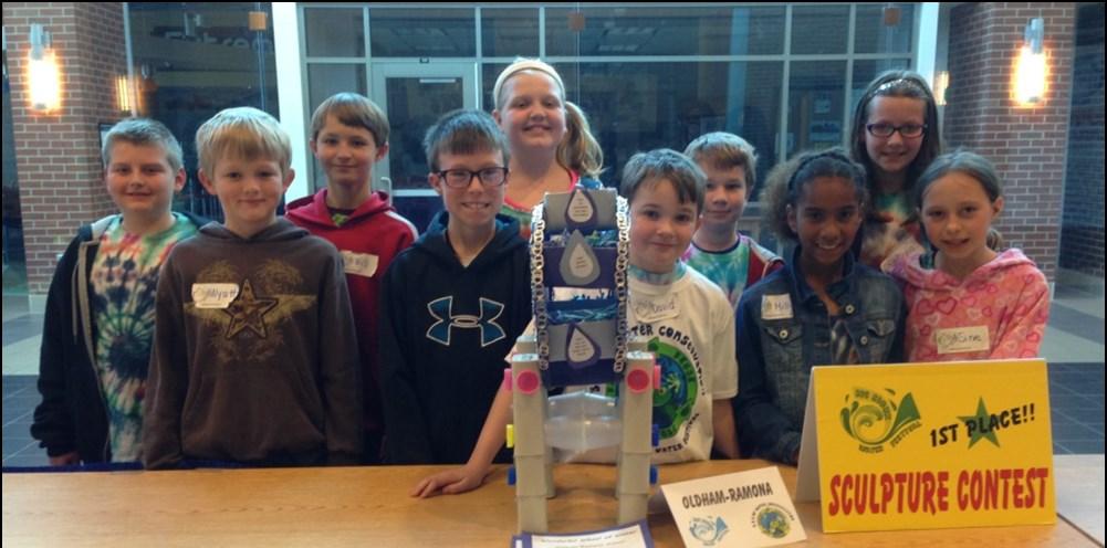 Fourth Graders Win Sculpture Contest at the Big Sioux Water Festival On Tuesday, May 13, the fourth graders traveled to the campus of SDSU in Brookings to attend the annual Big Sioux Water Festival.