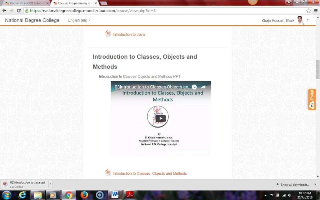 Screenshot-2 Course description Screenshot-3- Chapter PPT