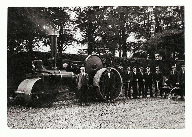 Steam Roller on Road Improvements Canwick Hill with