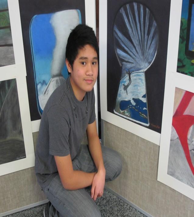Pab Atizena, a freshman, will have his artwork show in Trenton as part of Youth Art Month, an exhibition sponsored by New