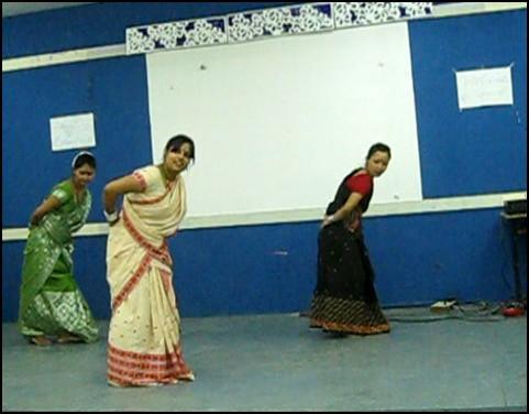 Left-Cultural program (Bihu) being performed by