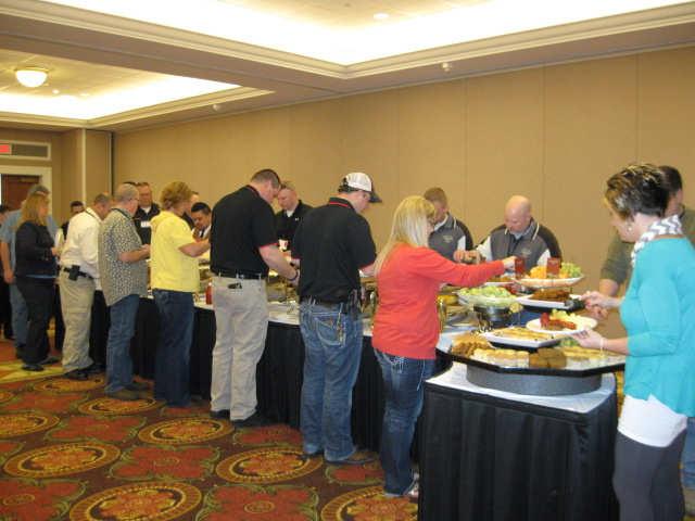 The buffet line was enjoyed by all on