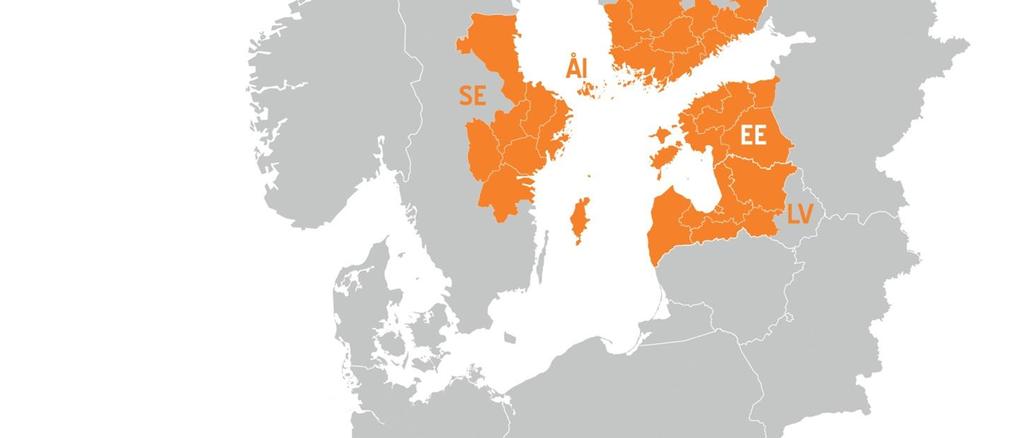 Finland, Åland, Sweden 85 % in Estonia, Latvia