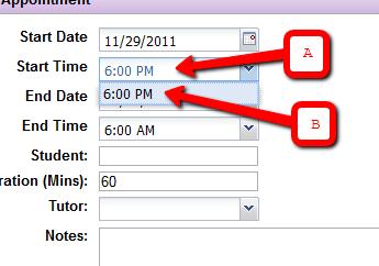 field: 1) Select on the next to start time and Manually Select what your start time is going to be: 2)