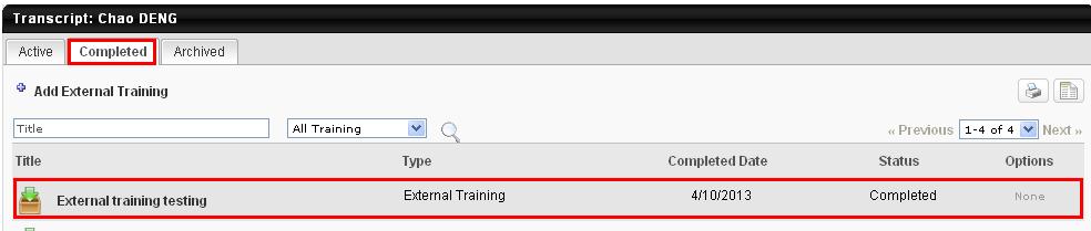 Now your training hour of this external training will be recorded effectively in the system. C.