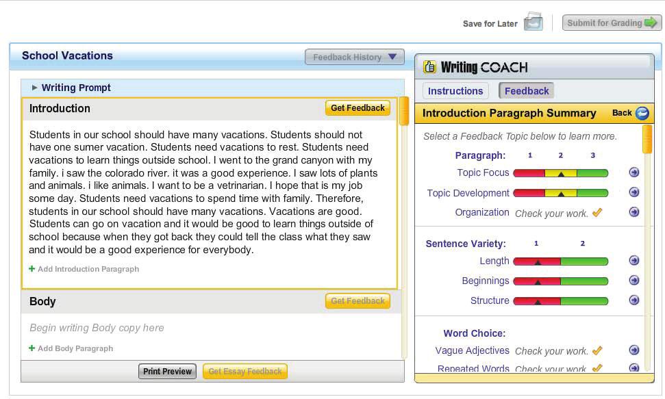 Assigning the Feature Assignment Step 4 Students can click on any score to