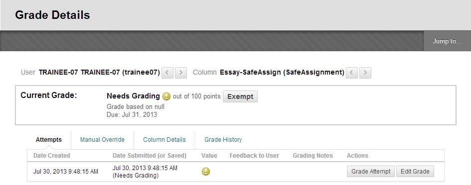 On the next Modify Grade page, you will see the file that the student has submitted, download