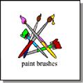On the Symbols palette, click the Libraries tab. 3. Click the Select Library button. Navigate to the Literature-Art category, and choose the Art library. Click on the paint brushes.