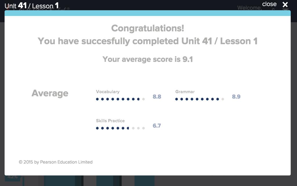 The first grade (farthest left) is the overall Lesson grade - this is the score you received on the Lesson overall, averaged across all exercises in the Lesson.