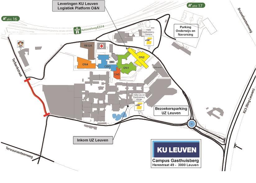 Directions to campus Gasthuisberg / UZ Leuven Public transport The Leuven railway station is located 4 km from the hospital. Buses to campus Gasthuisberg depart every 10 minutes.