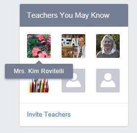 Teachers you may know Teachers you may know this section displays teachers that share some portion of their profiles in common with you (their photos and names will be displayed in little icons).