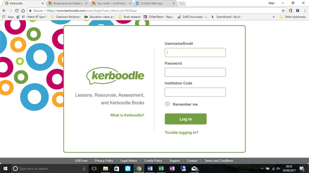 com) Kerboodle is the site linked to the textbook that is used to support pupils in class work.