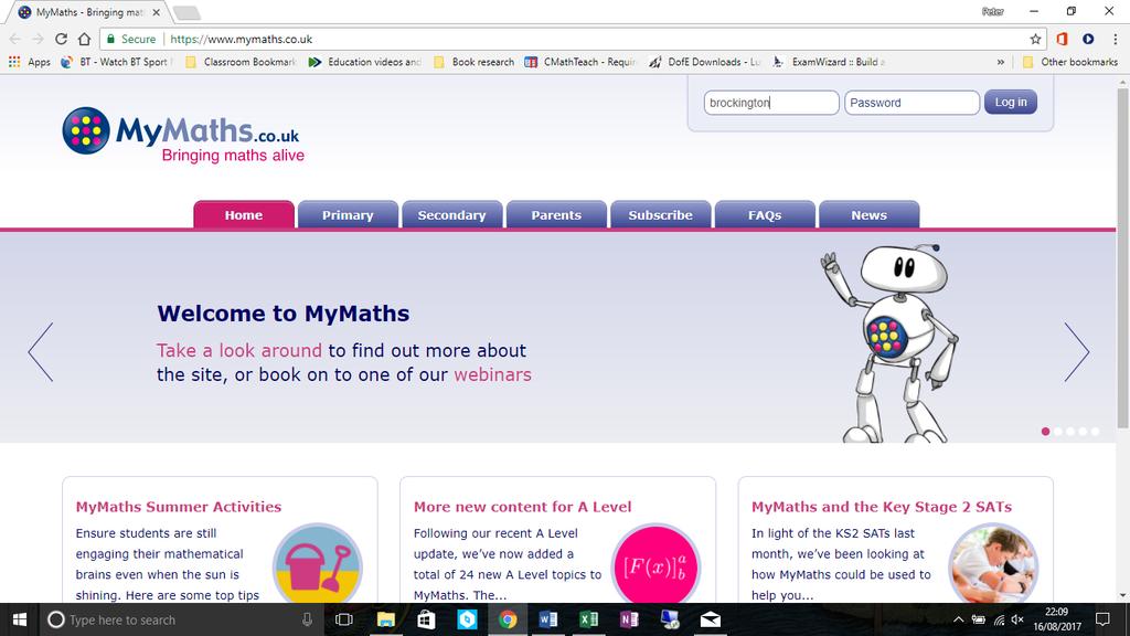 MyMaths (https://www.mymaths.co.uk) MyMaths is a website owned by Oxford University Press, the publisher of the textbook we use to support pupil learning in class.