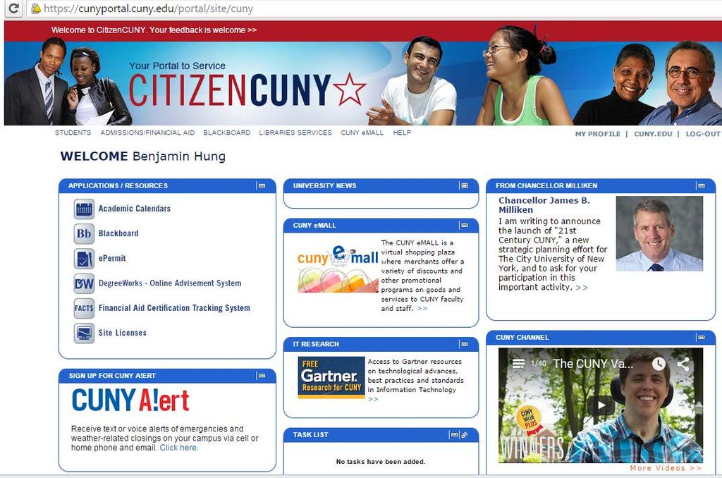 CUNY Portal Home Page Here, you will select DegreeWorks Online