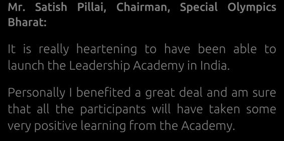 Satish Pillai, Chairman, Special Olympics Bharat: