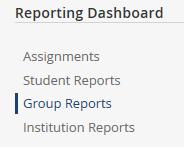 Group Reports To view information about groups, go to the select the Reporting Dashboard and select the Group Reports option.