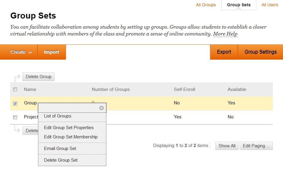 Click the drop down menu next to the name of the group set and select Edit Group Set Properties. This is a quick way to make a set of groups available or not available.