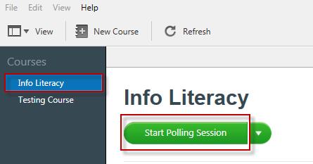 4. Start a Polling Session and Grade User Activity It s easy to start polling sessions, but remember that iclicker is separate from your presentation software like PowerPoint.