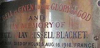 Lieutenant Alan Russell Blacket, who died in a London Base Hospital on August 15, had been wounded in action in France on July 30.