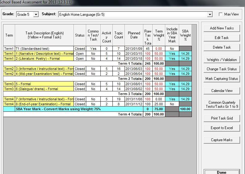 Figure 34: Common Assessment Tasks added 2.2.1c Edit and Delete Tasks Tasks can be edited as follows: Click on POA (12.3.11) to open the display screen (Fig 28).