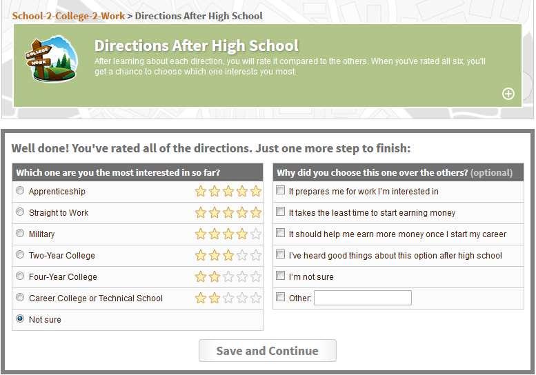 Students choose their favorite path From the main page, students also