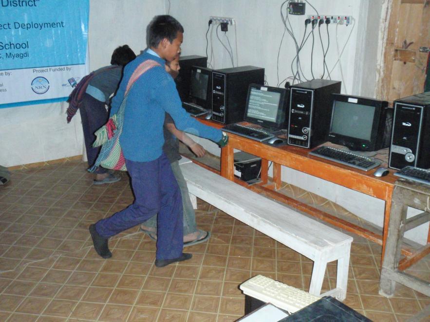 (iii) Computer room in Tikot School. Three computers were non functional.