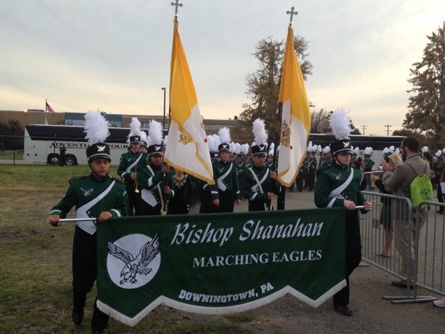 The 2015 2016 Bishop Shanahan Marching Eagles marching to the tarmac to greet The Holy Father The National Honor Society Induction Ceremony took place on October 19 th.