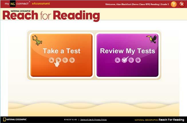 The video shows students the basics of online test-taking and navigation. 1. Log into myngconnect and click My Tests.