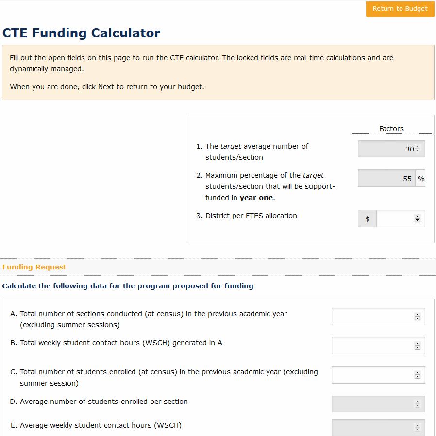 Either Use the CTE Funding Calculator to