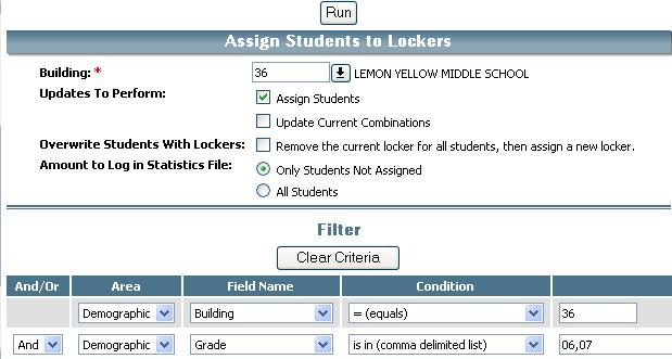 Page 5 of 8 Checking this box will update the locker combinations based on what is listed on the Lockers page.