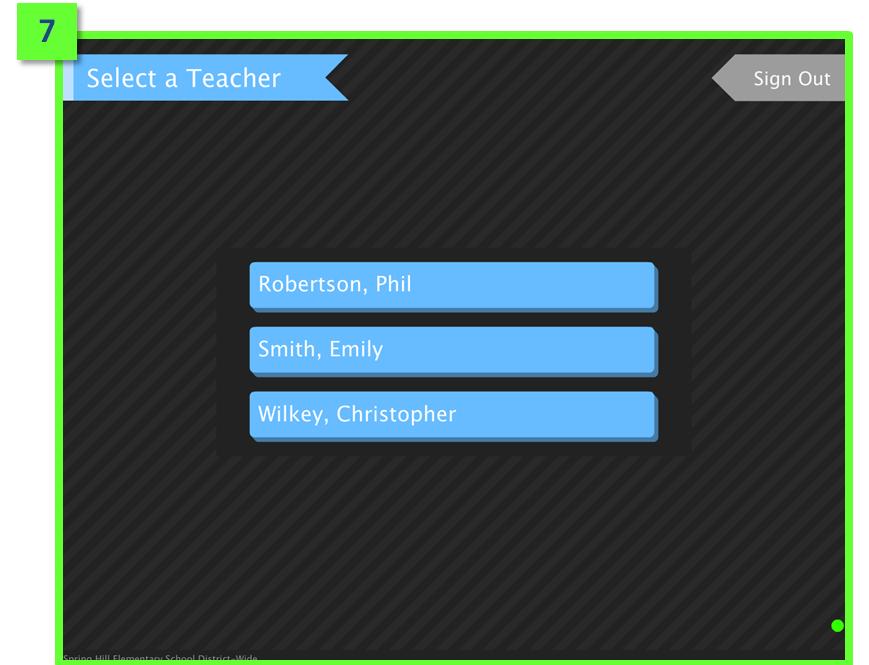 Section 3: Signing In to K2 FAIR-FS Application 7. Once the data loads, the Select a Teacher page will display.