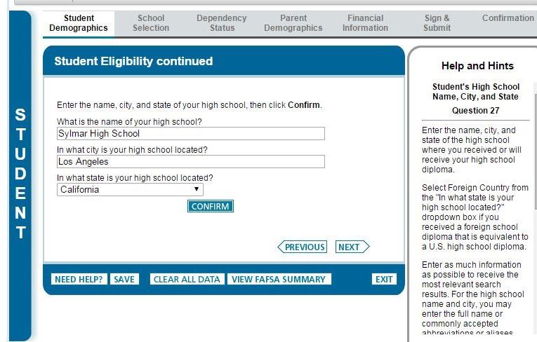 PART II: STUDENT ELIGIBILITY continued If you indicated that you