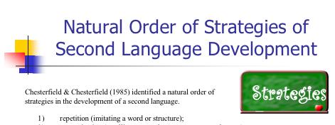 Slide 7: Researchers identified a natural order of strategies for developing a second language.