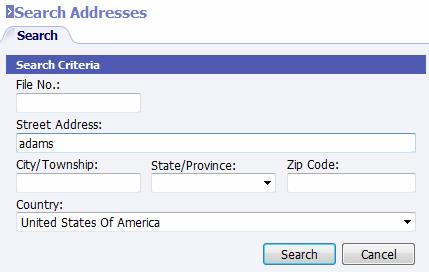 Assigning an Address It is recommended that users search the existing address records to see if the address already exists in the database before entering an address on the student screen.